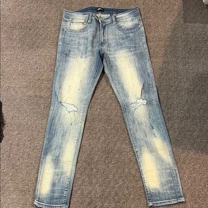 Fashion Nova Blue Skinny Distressed Jeans